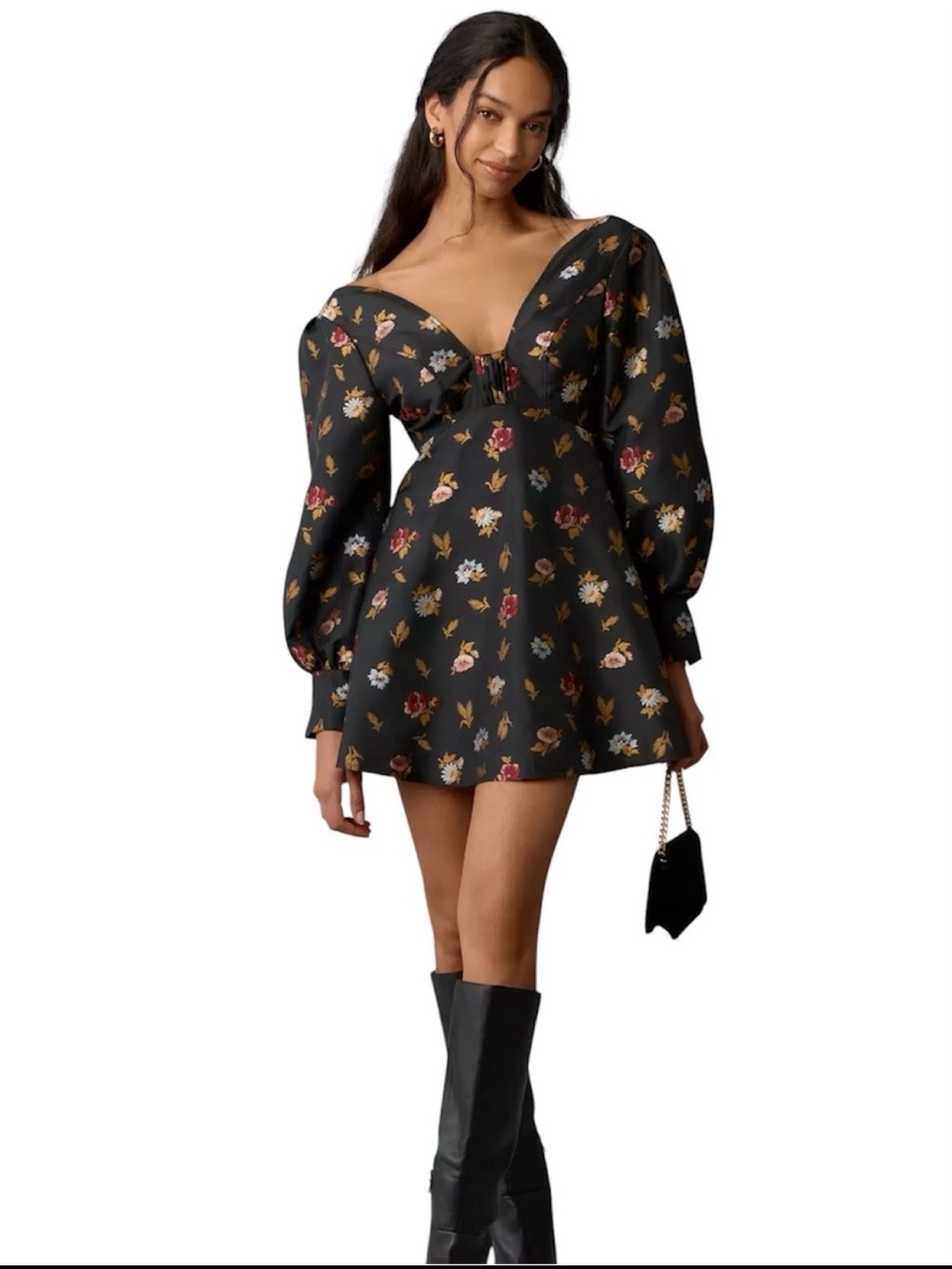 Anthropologie Maeve Sculpted V-neck Mini Dress